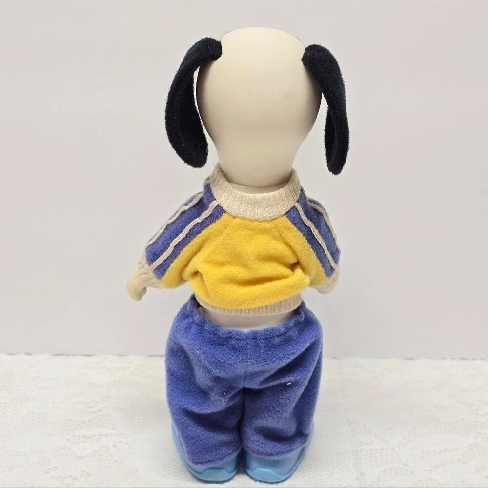 Vintage 1958, 1966 Knickerbocker Peanuts Snoopy Plastic Jointed 8” Outfit 80s